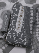 Printed Cotton Blend Unstitched Suit With Dupatta